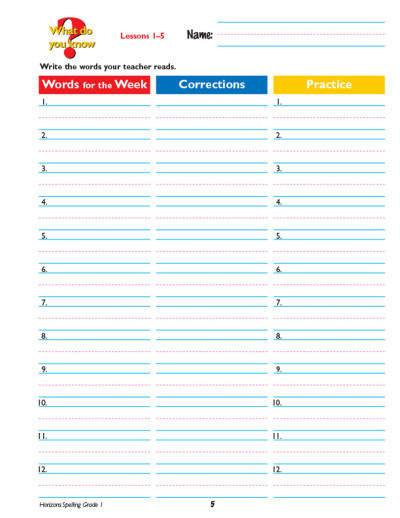 Horizons - Grade 1 Spelling & Vocabulary Boxed Set - Image 3