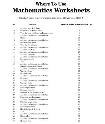 Horizons - Grade 3 Math Student Worksheet Packet - Image 2