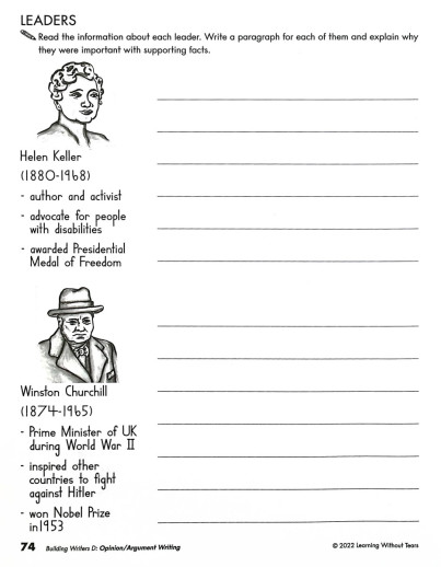 Learning Without Tears - Building Writers Student Workbook D (3rd Grade) - Image 6