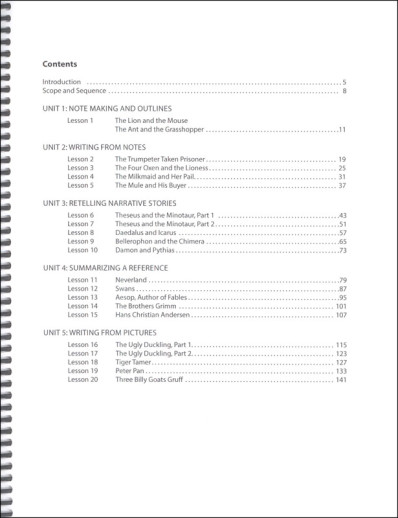 a spiral bound book with text
