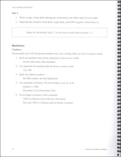 a spiral notebook with pages of text