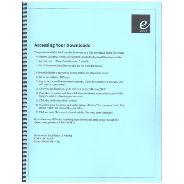 Fix It! Grammar - Level 1 Nose Tree (Student Book) - The
