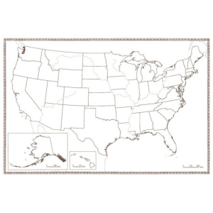 Beautiful Feet - USA + Colonies Map (Large Foldable Blank Map 24" X 36")