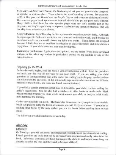Lightning Literature - Grade 1 (Teacher Guide) - Image 3