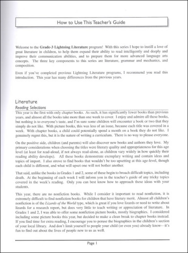 Lightning Literature - Grade 3 (Teacher Guide) - Image 3