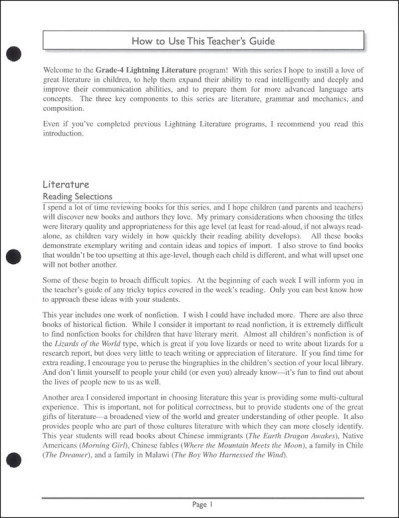 Lightning Literature - Grade 4 (Teacher Guide) - Image 3
