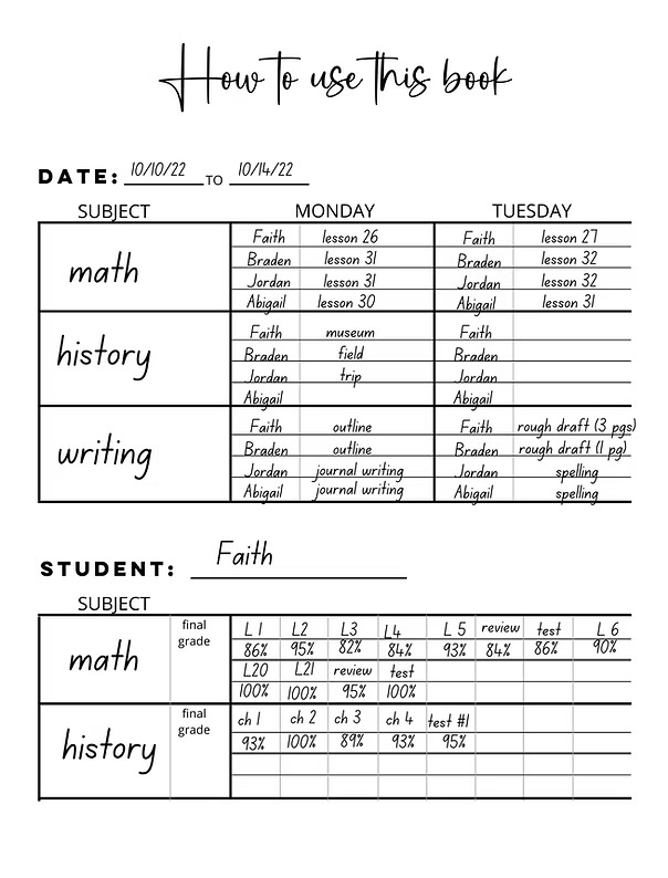 Digging Into God - 12 Year Homeschool Record Keeping Book - Image 4