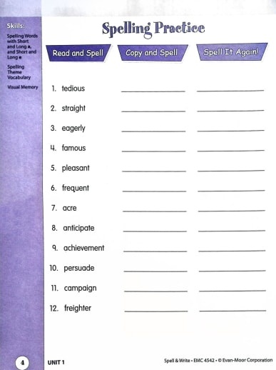 Evan-Moor Skill Sharpeners Spell & Write (Grade 6) - Image 3