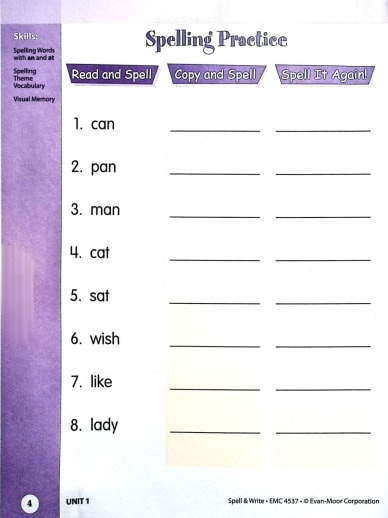 Evan-Moor Skill Sharpeners Spell & Write (Grade 1) - Image 3
