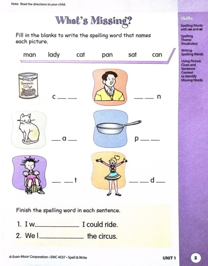 Evan-Moor Skill Sharpeners Spell & Write (Grade 1) - Image 4