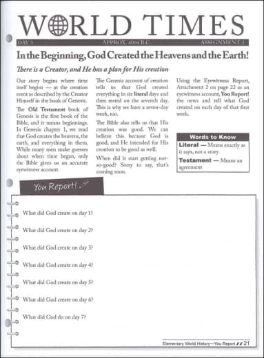 MasterBooks - Elementary World History, You Report! (Teacher Guide) - Image 3